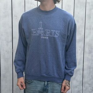 Blue Paris Embroidered Men's Sweater